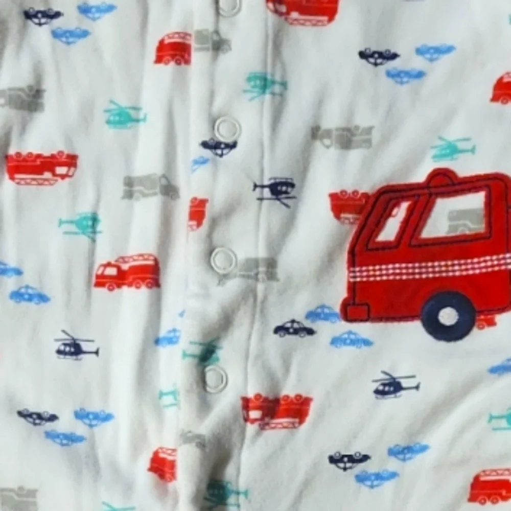 Child Of Mine Baby Onesie Footie Firetruck Police Helicopter Rescue